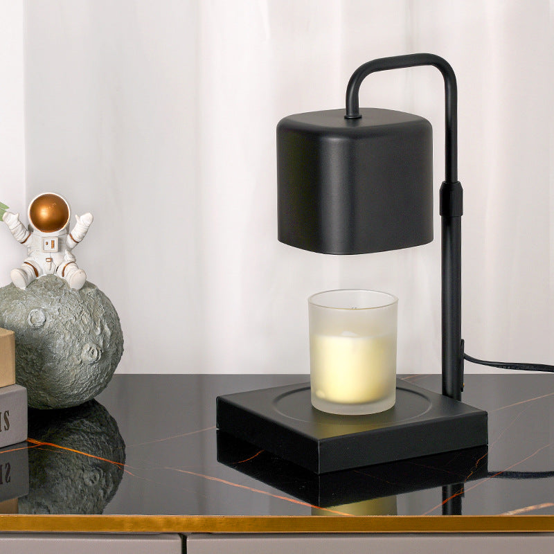 Lámpara de mesa de cera derretida de hierro cuadrado minimalista moderno de 1 luz para dormitorio 