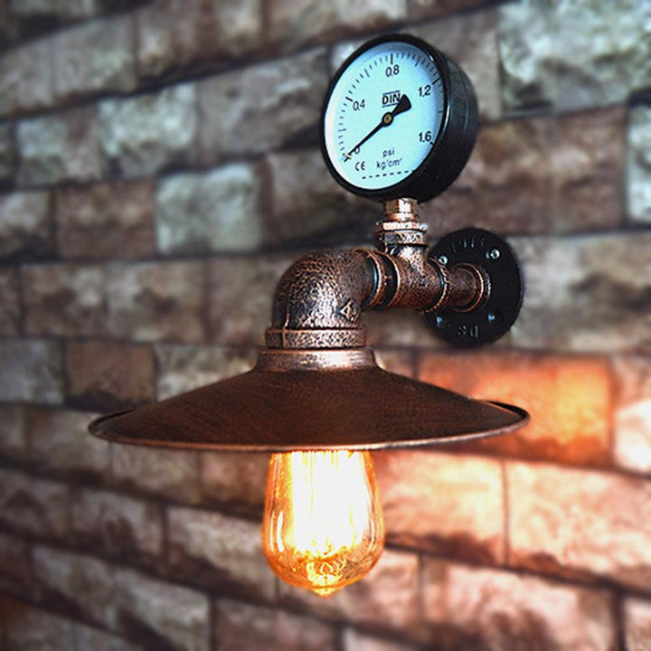 Lampe murale à 1 lumière avec jauge de température en tuyau d&