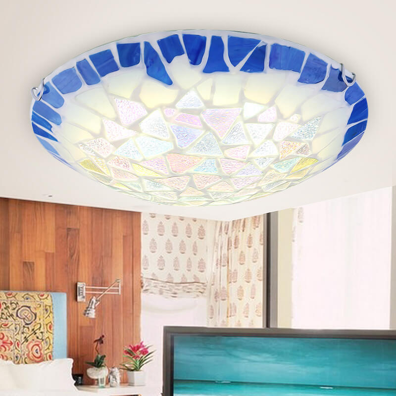 Vintage Creative Mediterranean Shell Design Dome 2/3/4-Light Flush Mount Ceiling Light