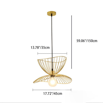 Lustre suspendu contemporain nordique à vague irrégulière ronde en fer avec 1 lumière pour salon 