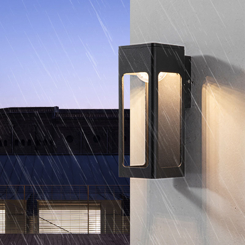 Applique Murale Moderne Minimaliste Étanche en Aluminium Rectangulaire à LED pour Patio Extérieur 