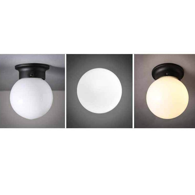 Modern Minimalist Glass Sphere 1-Light Semi-Flush Mount Ceiling Light