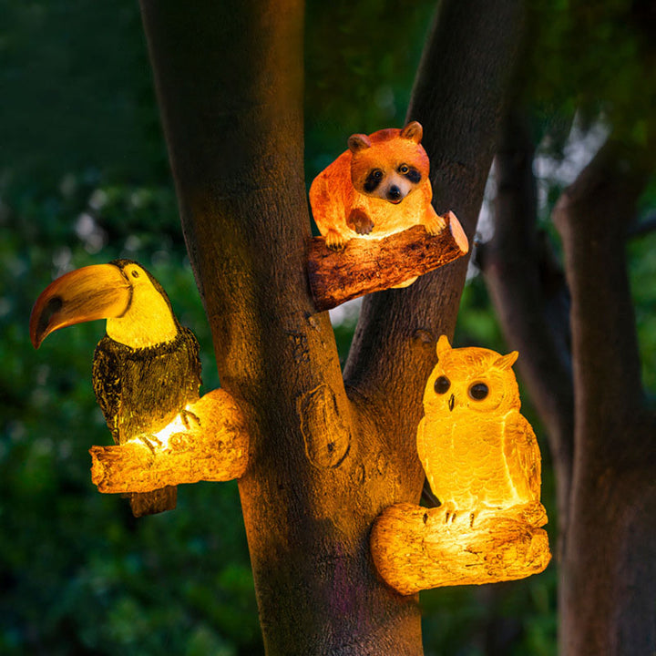 Contemporary Creative Solar Decorative Birds Resin Fiberglass Waterproof LED Outdoor Landscape Lights