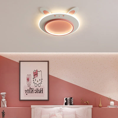 Moderne Einfachheit Kinder Eisen Acryl Kaninchen Runde LED Unterputz Deckenleuchte Für Schlafzimmer 