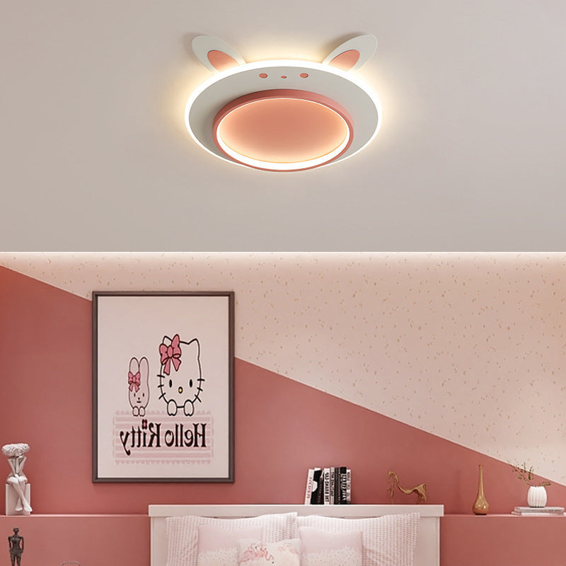 Moderne Einfachheit Kinder Eisen Acryl Kaninchen Runde LED Unterputz Deckenleuchte Für Schlafzimmer 