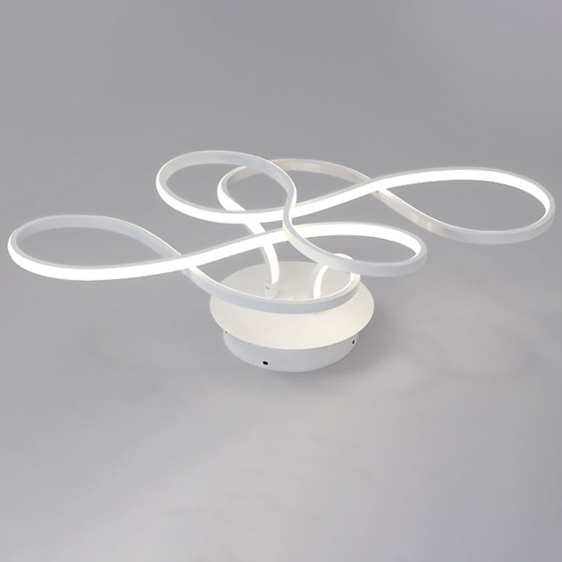Plafonnier LED semi-encastré en aluminium et acrylique à bande irrégulière moderne et transitoire pour salon 