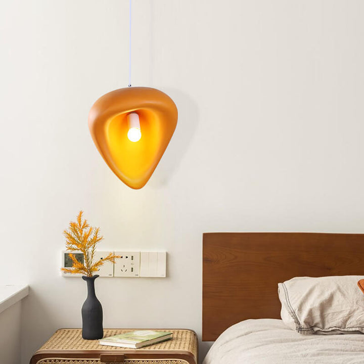 Contemporary Scandinavian Semi-Conical Resin Shade 1-Light Pendant Light For Living Room