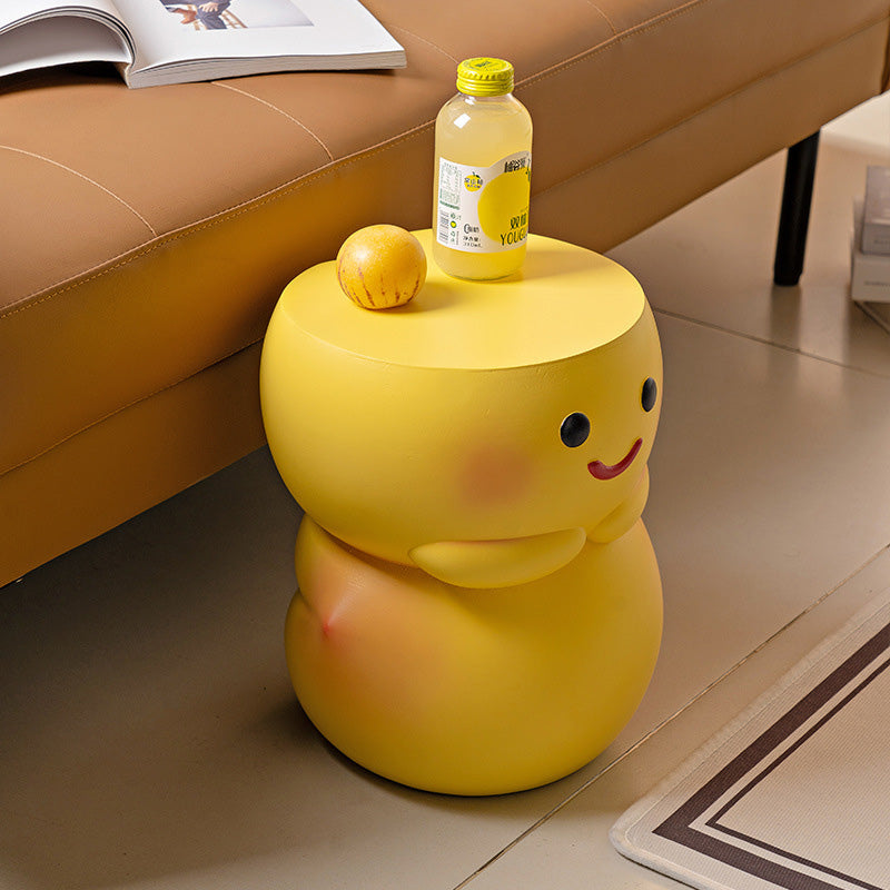 Contemporary Creative Watermelon Yellow Peach Resin Coffee Table 1-Tier For Living Room