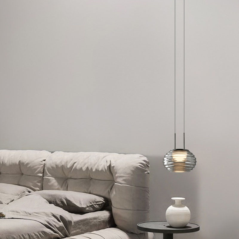 Modern Minimalist Oval Metal Acrylic Glass LED Pendant Light For Living Room