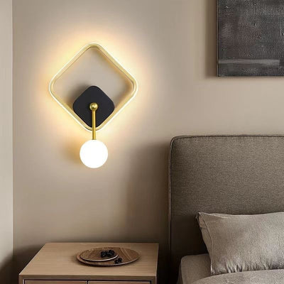 Modern Minimalist Oval Round Square Iron Aluminum LED Wall Sconce Lamp For Bedroom