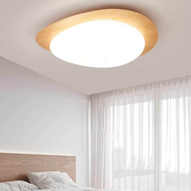 Contemporary Scandinavian Pebble Shape Iron Acrylic LED Flush Mount Ceiling Light For Bedroom