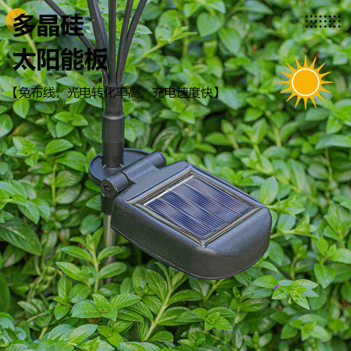 Luz de Paisaje Exterior LED de ABS con Fibra Óptica de Acero Inoxidable Solar Impermeable Creativa Contemporánea para Jardín 