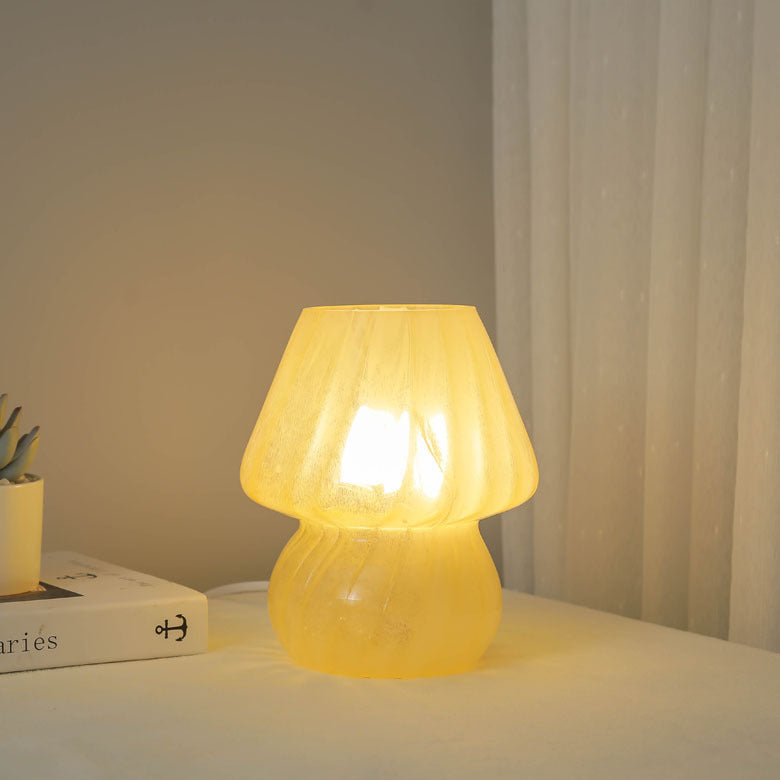 Moderne Einfachheit Glas Pilz 1-Licht Tischlampe für das Schlafzimmer 