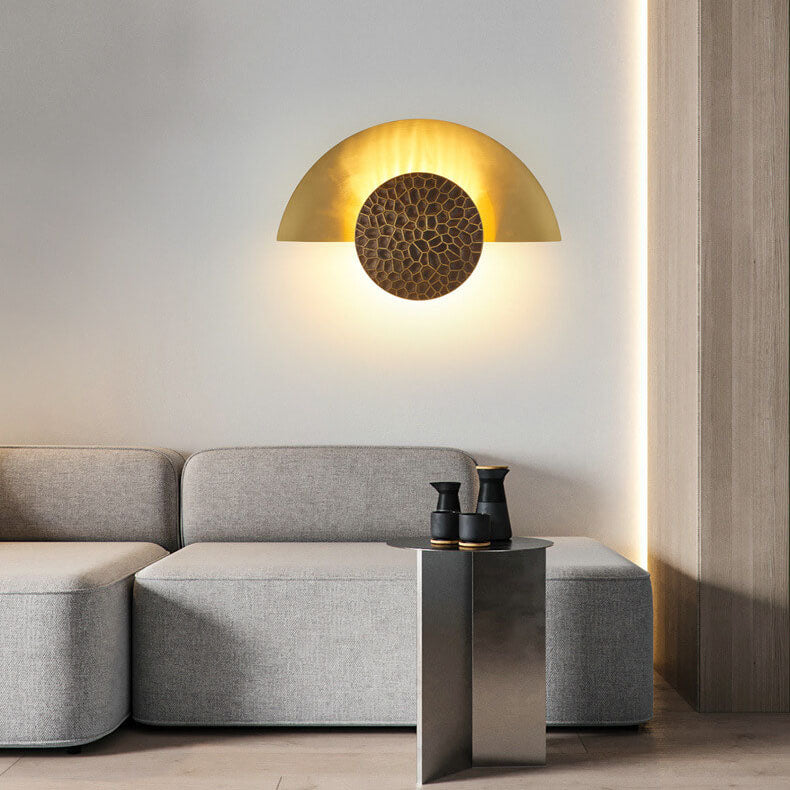 Scandinavian Modern Half-Moon Round Iron LED Wall Sconce Lamp