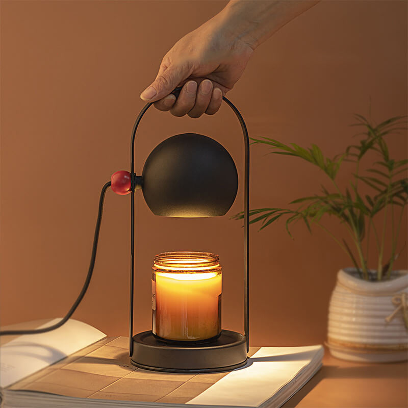 Lampe de table en métal rétro contemporaine à 1 lumière avec boules en cire fondue pour chambre 