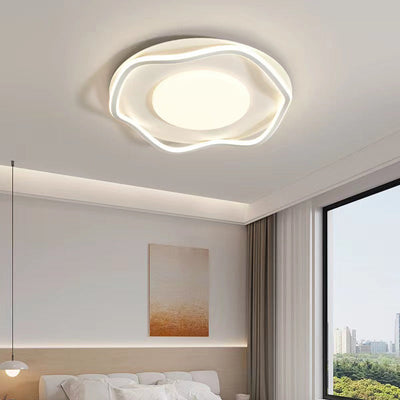 Plafonnier LED en fer carré rond créatif contemporain en PVC pour salon 