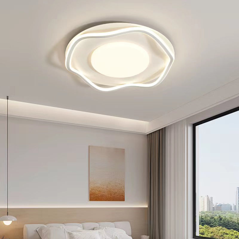 Plafonnier LED en fer carré rond créatif contemporain en PVC pour salon 