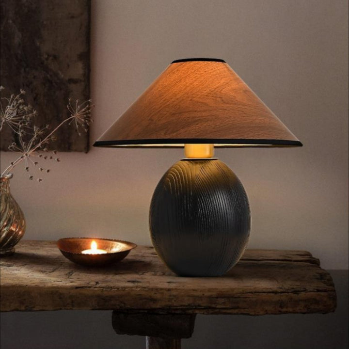 その他 50s wood lamp Traditional Japanese Fabric Ash Wood Conic Elliptical 1-Light