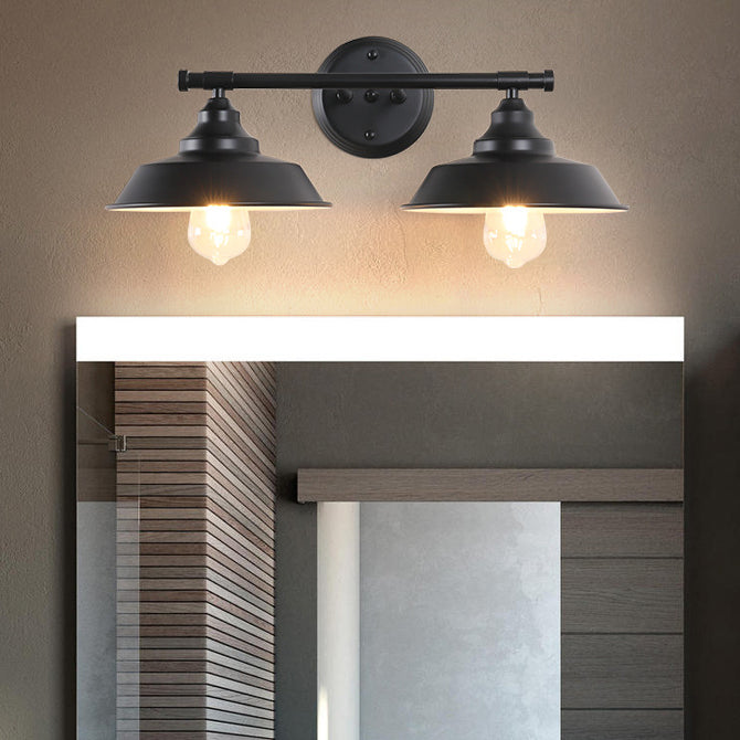 Lámpara de Aplique de Pared de Hierro Redondo Industrial Contemporáneo de 2/3 Luces para Baño 