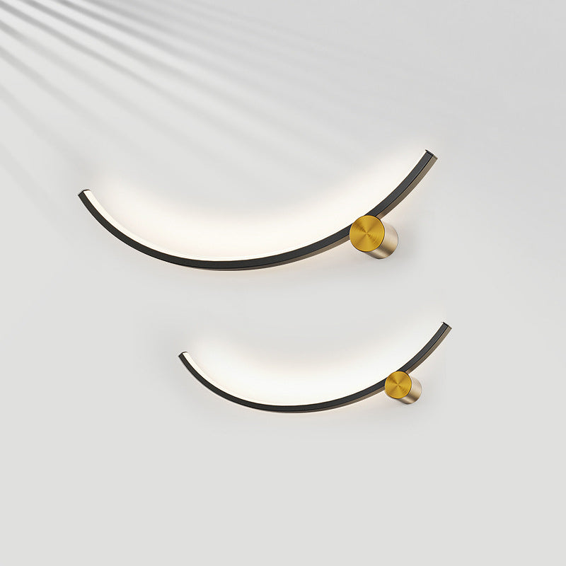 Applique murale LED moderne minimaliste en arc en aluminium avec bande en acrylique pour salon 