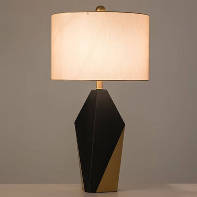 Modern Minimalist Quadrilateral Iron Fabric 1-Light Table Lamp
