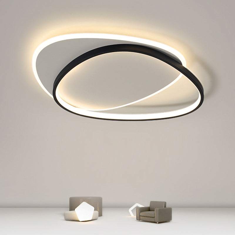 Moderne minimalistische Dreieck ovale Acryl Eisen LED Unterputz Deckenleuchte für Wohnzimmer 
