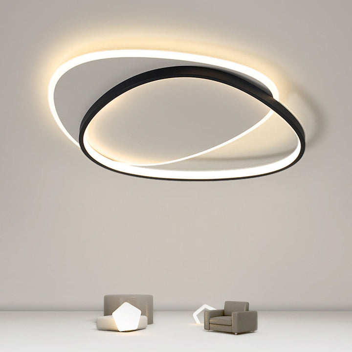 Moderne minimalistische Dreieck ovale Acryl Eisen LED Unterputz Deckenleuchte für Wohnzimmer 