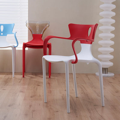 Chaise de salle à manger contemporaine scandinave PP carré point d'exclamation dossier accoudoir pour salle à manger 