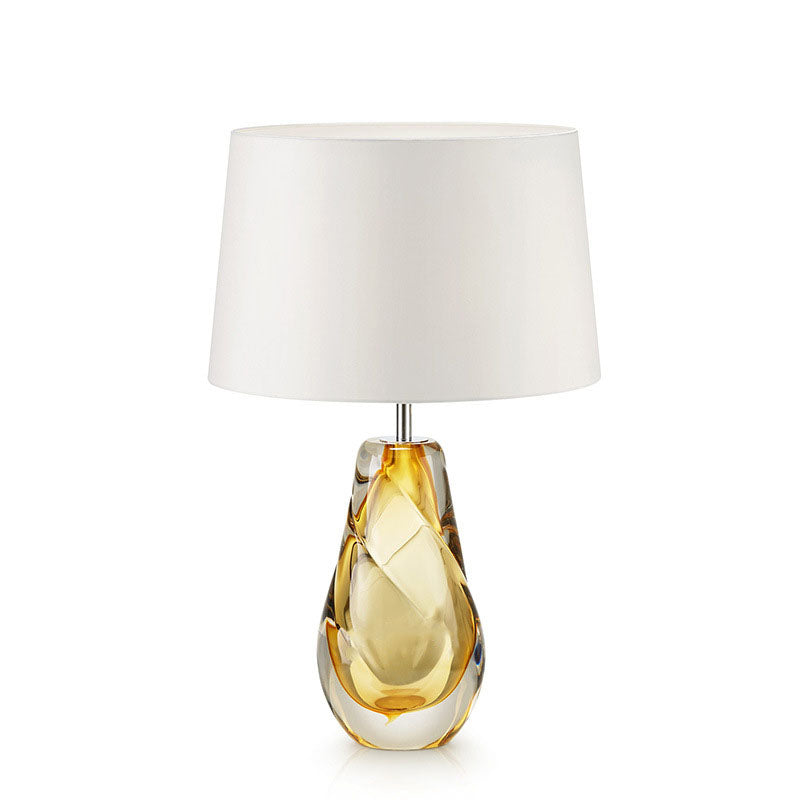 Lámpara de mesa de 1 luz de tela de cristal ovalada contemporánea escandinava para dormitorio 