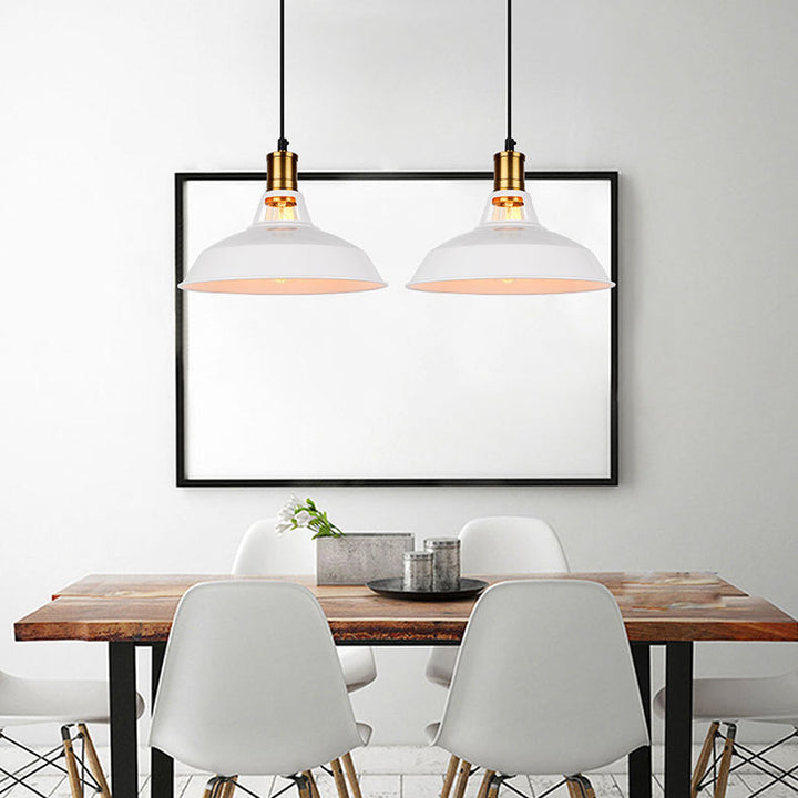 Suspension Luminaire en Métal Fer Rond Vintage Traditionnel à 1 Lumière pour Chambre 