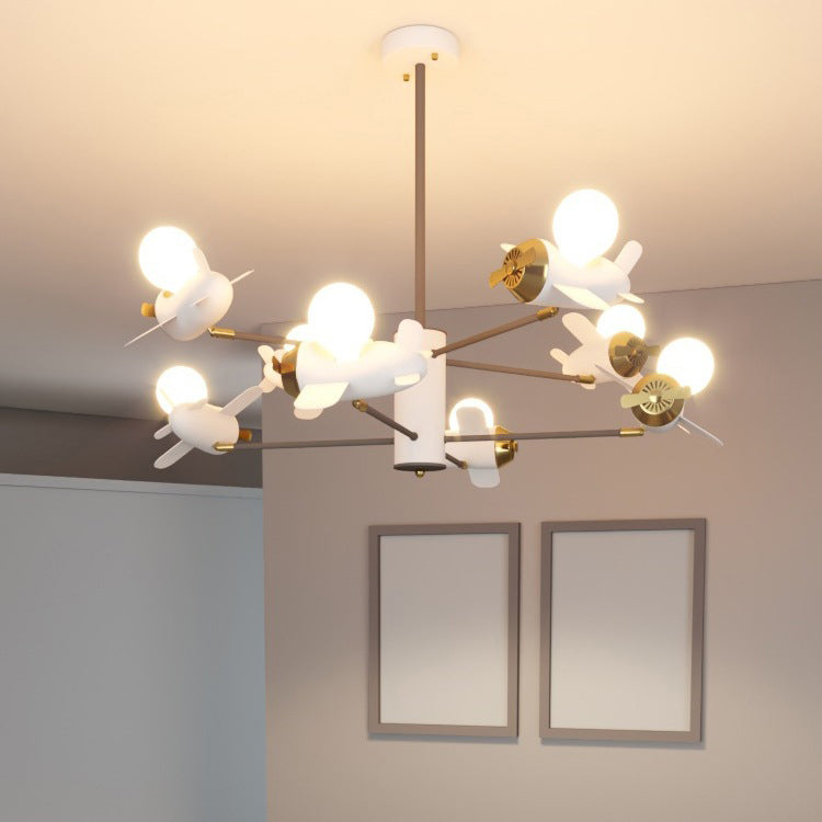 Candelabros de LED de avión de hierro contemporáneo creativo para dormitorio 