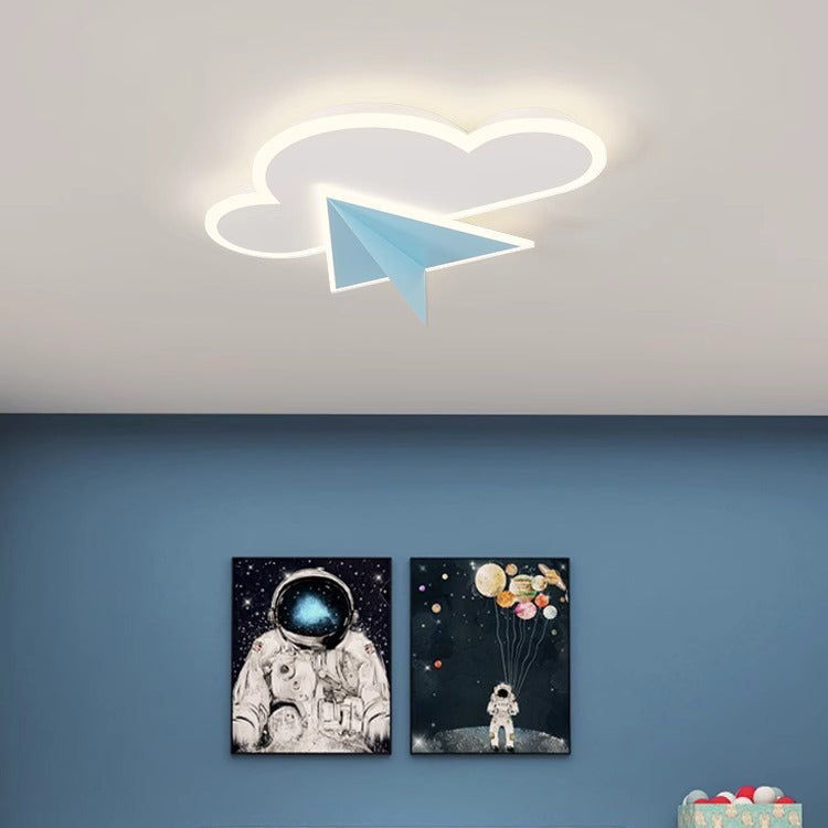 Moderne Art Deco Kinder Eisen Acryl Wolke Flugzeug LED Unterputz Deckenleuchte für Schlafzimmer 