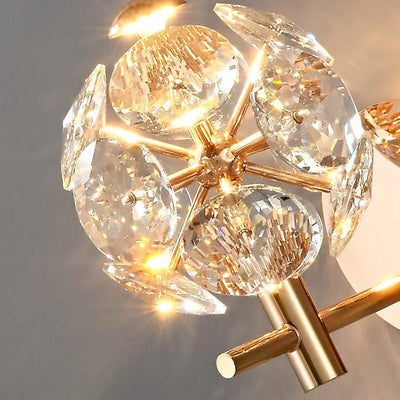 Applique murale à LED avec boule de cristal en matériel de luxe contemporain pour salon 
