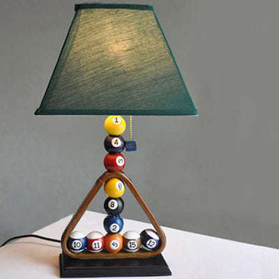 Modern Creative Billiard Stacked Linen Fabric Shade 1-Light Table Lamp