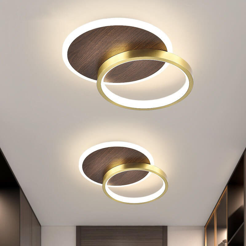 Lumière de Plafond Semi-Encastrée LED Carrée Circulaire en Aluminium Minimaliste Moderne 