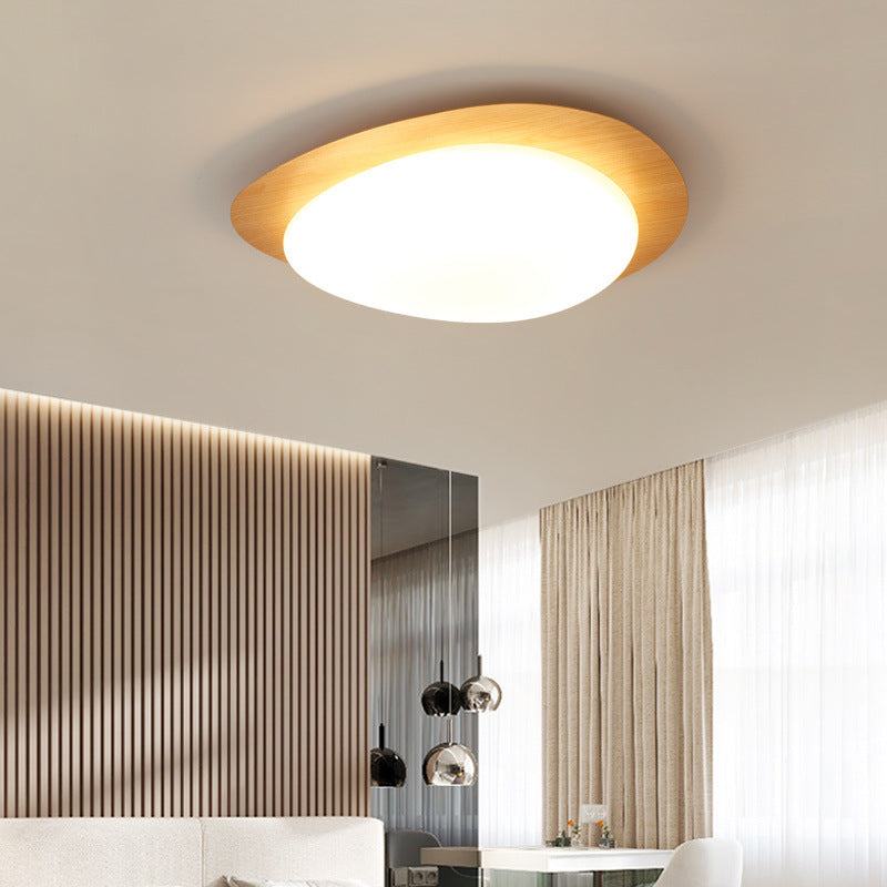 Contemporary Scandinavian Pebble Shape Iron Acrylic LED Flush Mount Ceiling Light For Bedroom