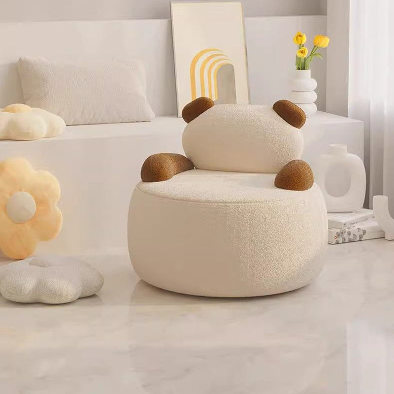Coussin Rond Ours Créatif Contemporain en Laine d&