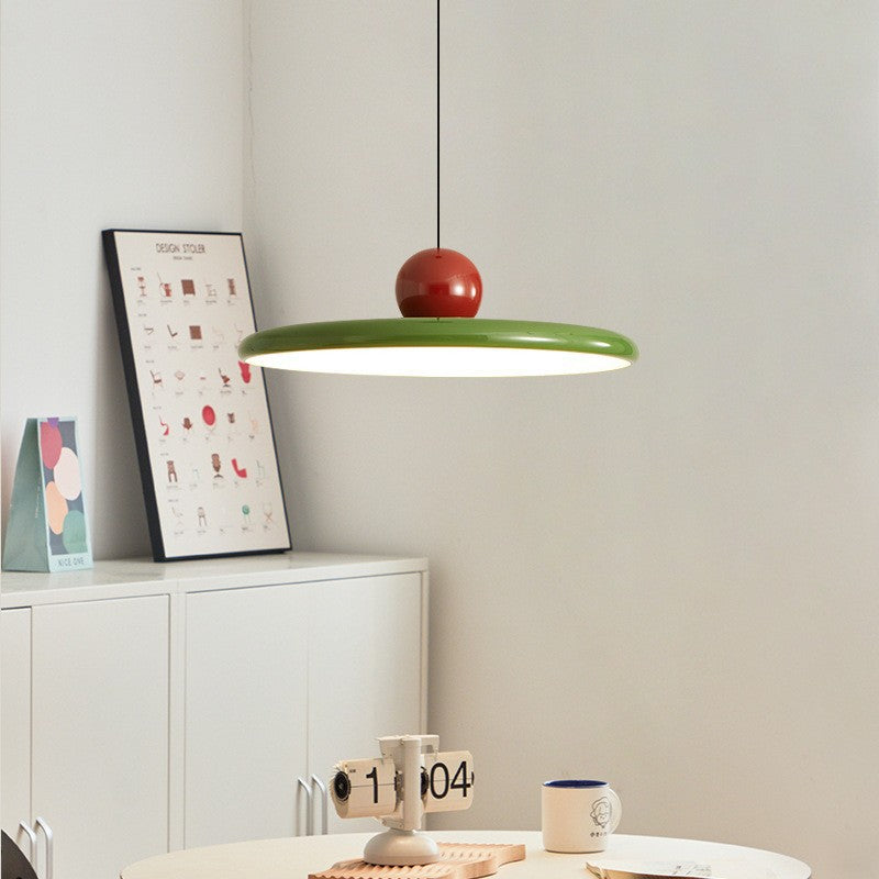 Zeitgenössische skandinavische runde fliegende Untertasse Eisen Acryl LED Pendelleuchte für Wohnzimmer 
