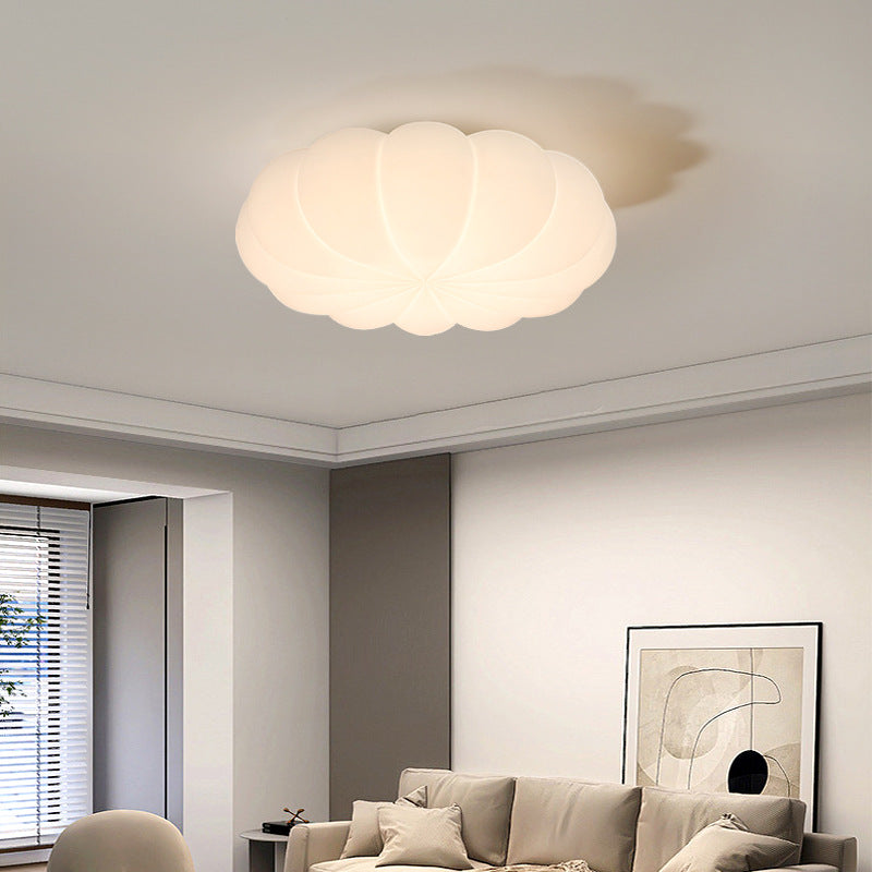Plafonnier LED en métal nordique contemporain rond en forme de citrouille pour chambre 