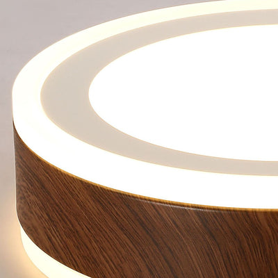 Moderne minimalistische runde quadratische Holzmaserung Hardware Acryl LED Unterputz Deckenleuchte für Wohnzimmer 