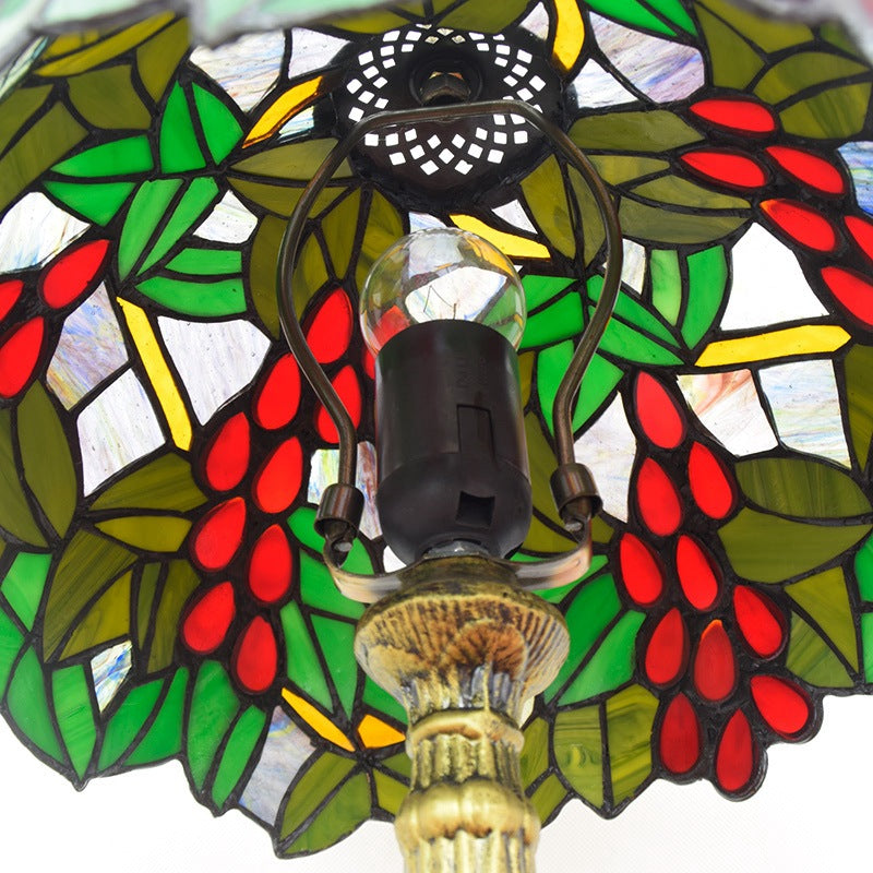Traditionelle Tiffany Dome Flower Aluminium Glas 1-Licht Tischlampe für Schlafzimmer 