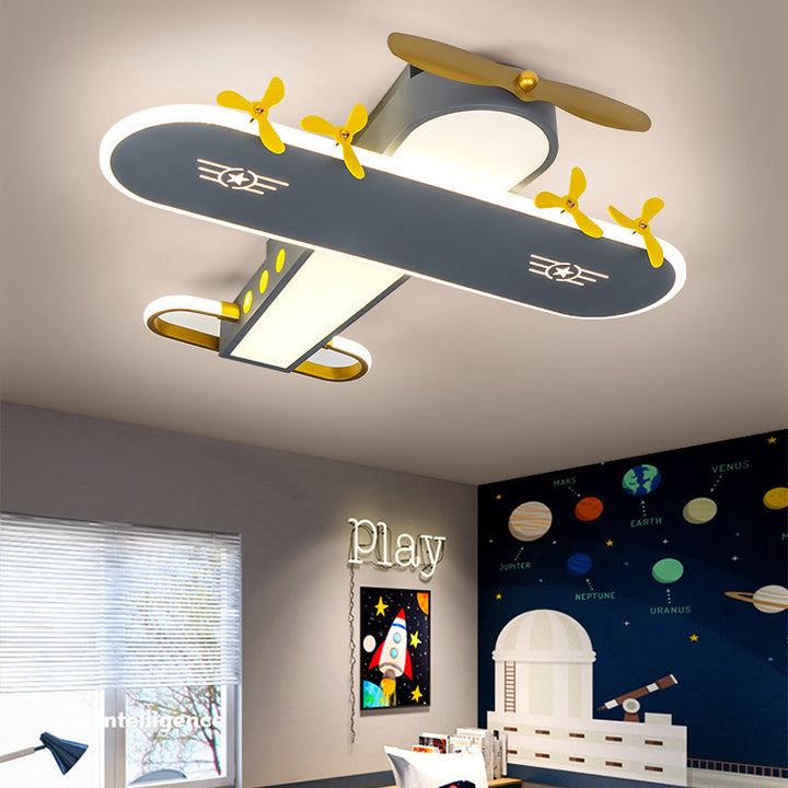 Luz de techo LED empotrada de hierro para avión creativo contemporáneo para dormitorio infantil 