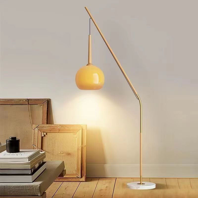 Traditional Vintage Orb Iron Glass 1-Light Standing Floor Lamp For Bedroom