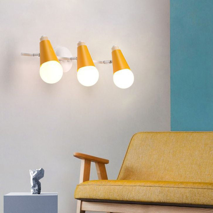 Moderne Einfachheit Holz Eisen Horn Kegel 1/2/3 Licht Wand Leuchte Lampe Für Nacht 