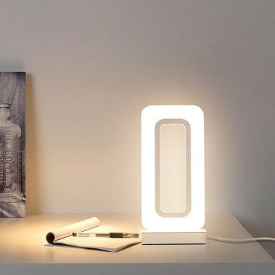 مصباح طاولة LED أكريليك مستطيل حديث بتصميم بسيط لغرفة النوم 