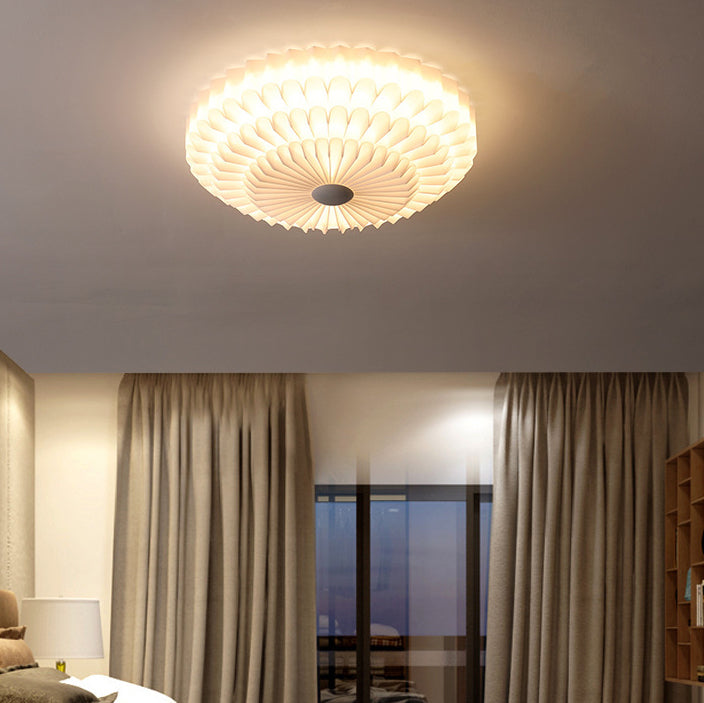 Luz de techo LED empotrada de acrílico y hierro con pétalo redondo nórdico contemporáneo para dormitorio 