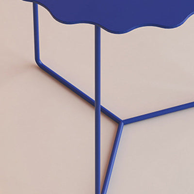 Mesa de Café de Metal de Hierro con Ola Cuadrada Redonda Rectangular Creativa Contemporánea para Sala de Estar 