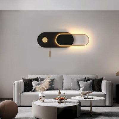 Moderne minimalistische ovale Eisen Acryl LED Wandleuchte Lampe für Schlafzimmer 