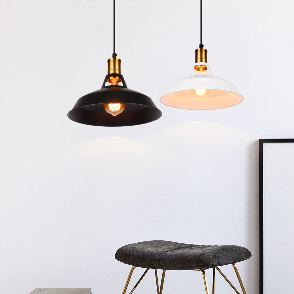 Suspension Luminaire en Métal Fer Rond Vintage Traditionnel à 1 Lumière pour Chambre 