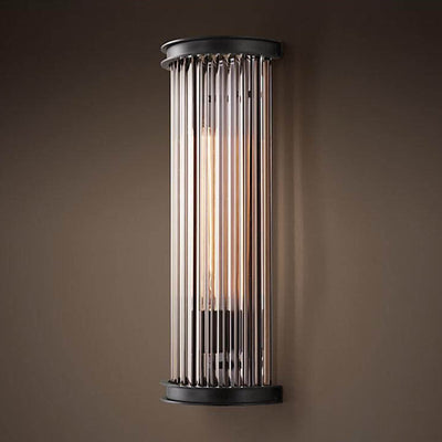 Vintage Minimalist Half-Cylinder Crystal 1-Light Wall Sconce Lamp